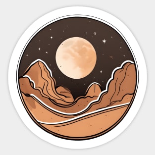 Boho Moon Adventures Exploring the Desert Sticker